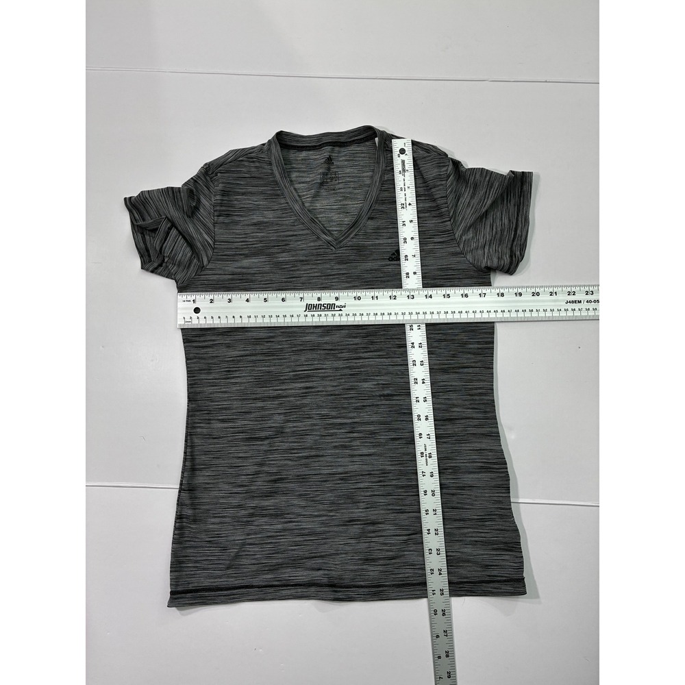 Adidas Bundle Womens 2pc Set Grey Space Dye V-Neck Tee Black 7/8 Leggings S - Picture 3 of 8